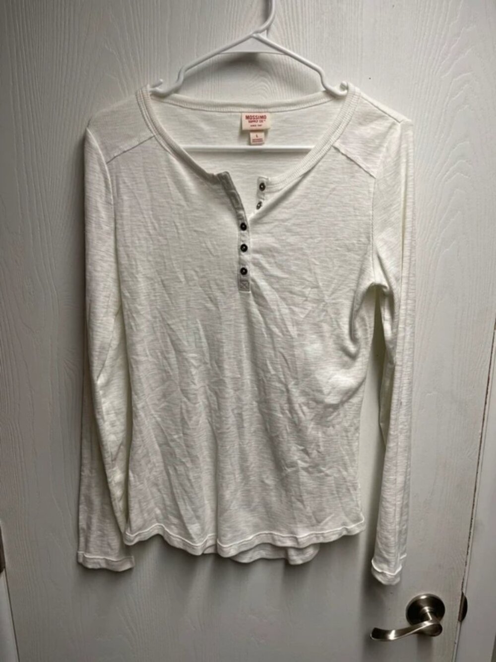 Mossimo White Long Sleeve Shirt Size Large